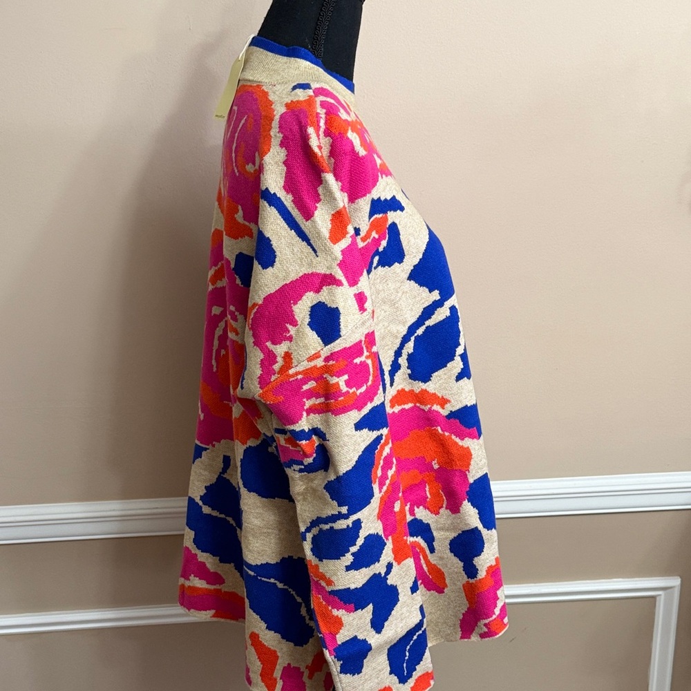 JODIFL Bold Floral Sweater in Pink, Blue, and Orange - Picture 5 of 11